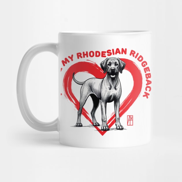 I Love My Rhodesian Ridgeback - I Love my dog - Brave dog by ArtProjectShop